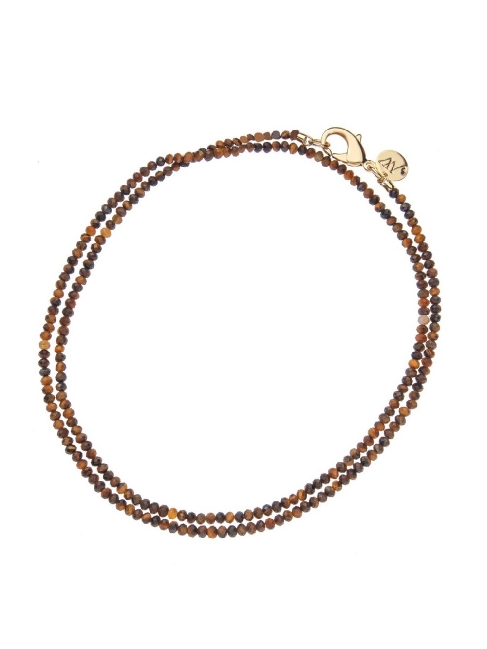 Jane Win Double Wrap Diamond Cut Beaded Necklace in Tigers Eye - Picture 2 of 11